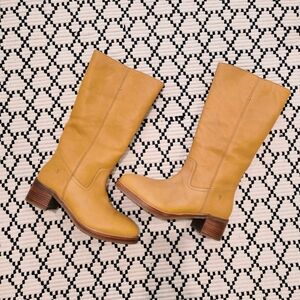 Tan Leather Knee-High Boots